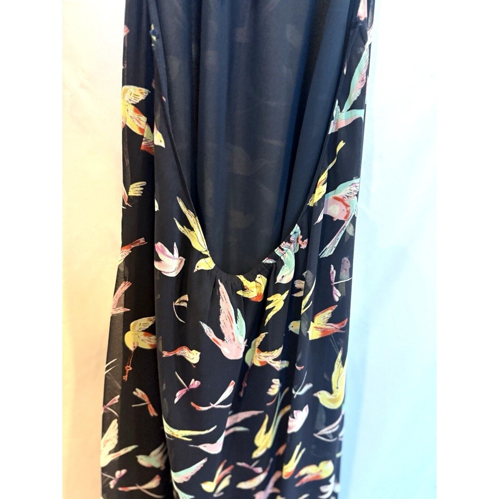 Chelsea & Violet Bird Print Halter Maxi Dress Size L Tiered Flowy Vacation NWT - Picture 12 of 14